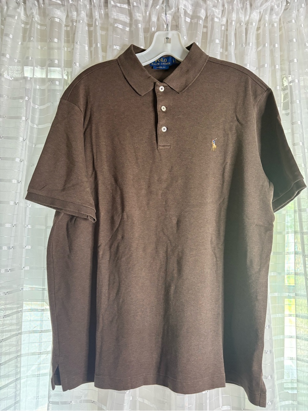 Ralph Lauren Brown Short-Sleeve Polo with Embroidered Pony